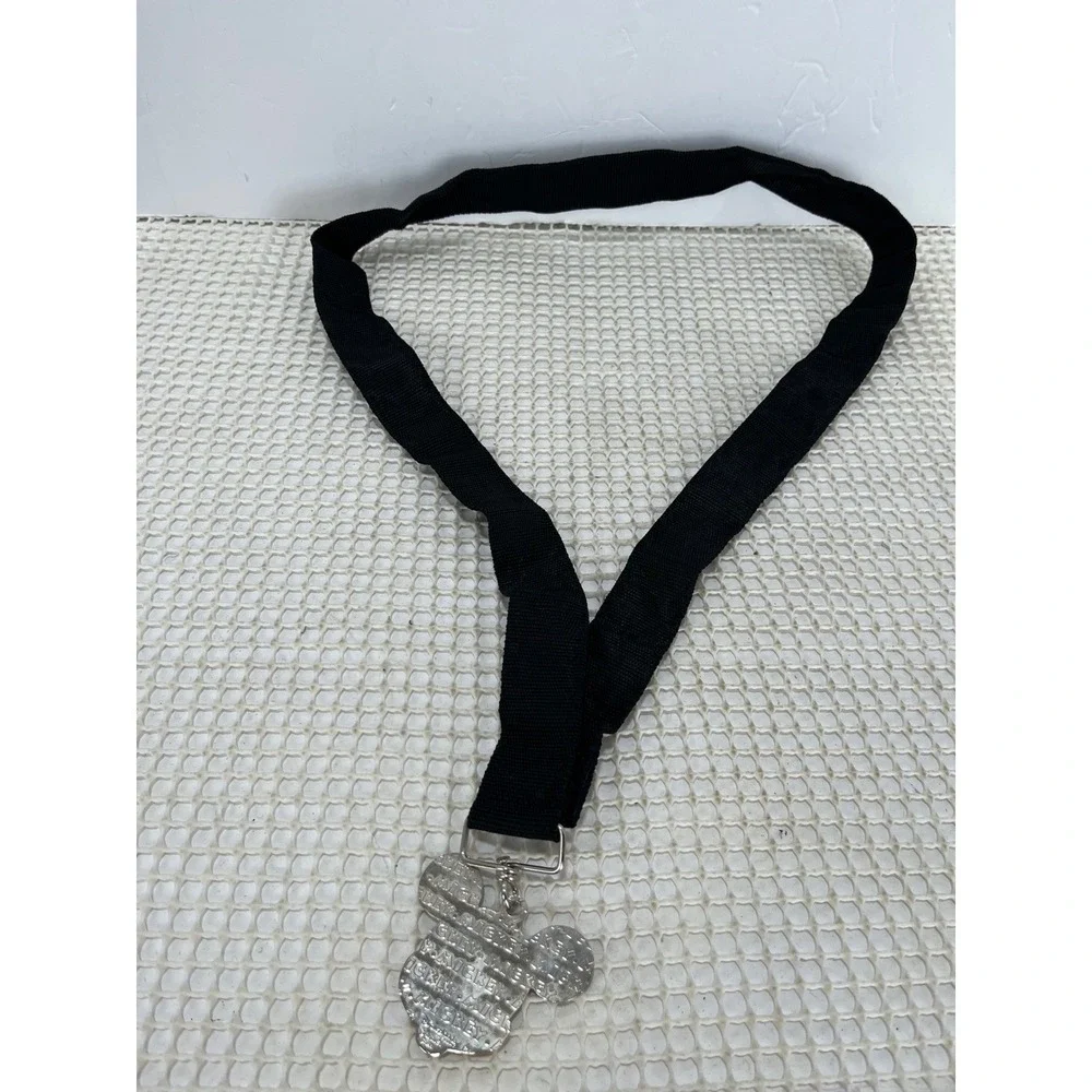 Mickey Mouse Black‎ Lanyard Necklace Charm Metal Pendant Disney